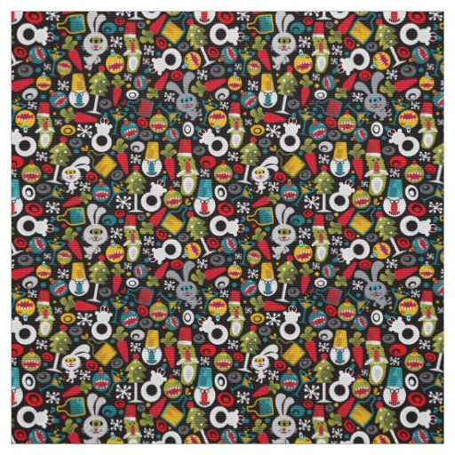 Ugly Christmas and Happy New Year Fabric