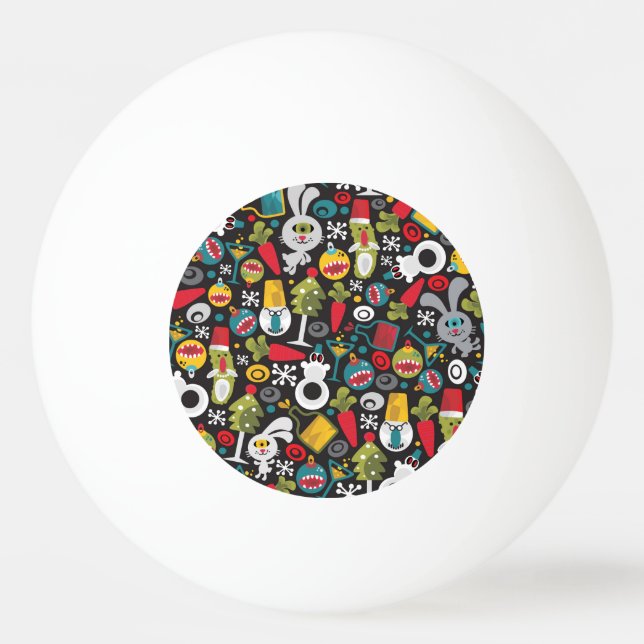 Ugly Christmas and Happy New Year Ping Pong Ball (Front)