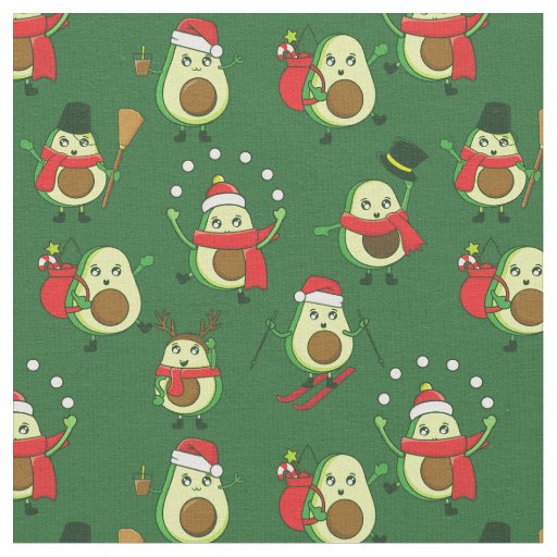 ugly christmas avocado santa festive fabric