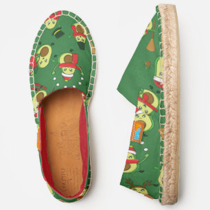 ugly christmas avocado santa winter espadrilles