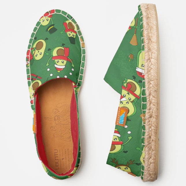 ugly christmas avocado santa winter espadrilles (Side)