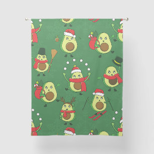 ugly christmas avocado santa winter sheer curtains