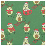 ugly christmas avocado ski snowflakes  fabric