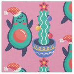 ugly christmas avocado xmas cactus fabric