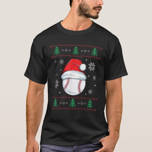 Ugly Christmas Baseball  Boys Kids Ball Santa Paja T-Shirt (Front)