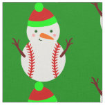 ugly christmas baseball snowman funny fabric