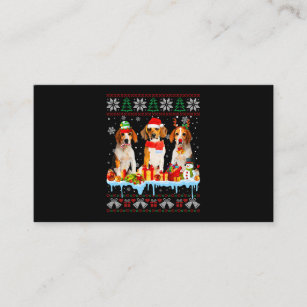 Ugly Christmas Beagle Dog Santa Xmas Dog Costume 7 Business Card