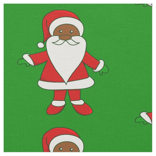 ugly christmas black african american santa claus fabric