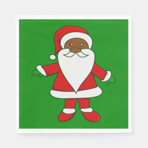 ugly christmas black african american santa claus napkins