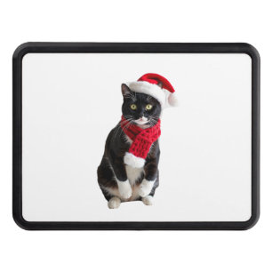 Ugly Christmas Black Cat Santa Hat Scarf Holiday C Hitch Cover