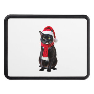 Ugly Christmas Black Cat Santa Hat Scarf Holiday C Hitch Cover