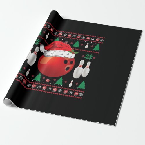 Ugly Christmas Bowling Shirt Gift Boys Kids Ball Wrapping Paper