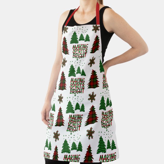 Ugly Christmas Buffalo Plaid Apron (Insitu)