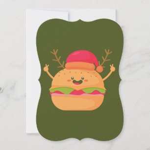ugly christmas burger santa cheeseburger invitation