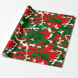 ugly christmas camo camouflage wrapping paper