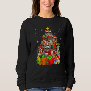 Ugly Christmas Cat Tree  Norwegian Forest Cat Xmas Sweatshirt
