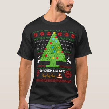 ugly christmas chemistree periodic table tshirt