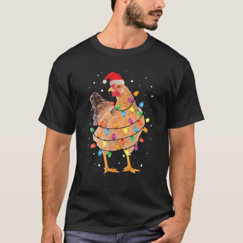 Ugly Christmas Chicken Santa Hat Lights Sweater Xm