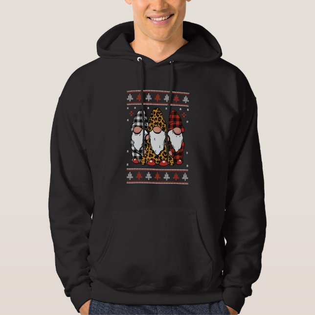 Ugly Christmas  Cute Gnome Leprechaun Goblin With  Hoodie (Front)