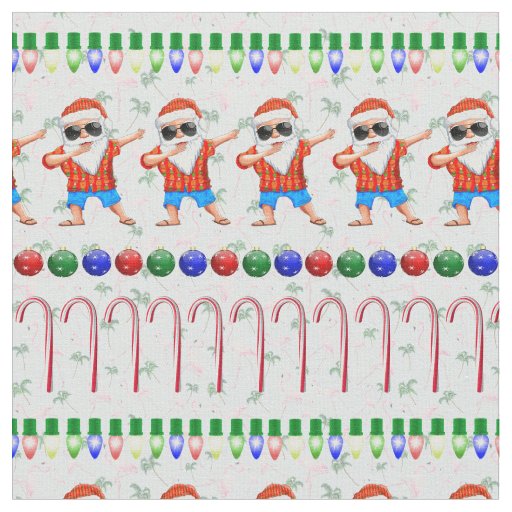 Ugly Christmas Dabbing Santa Fabric