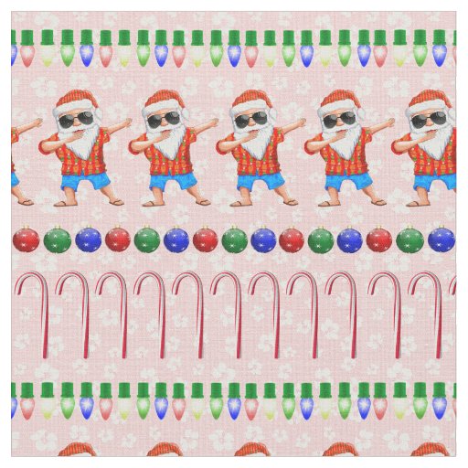 Ugly Christmas Dabbing Santa On Red Fabric