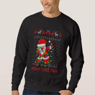 Ugly Christmas Dabbing Sweater  Santa Christmas Fa