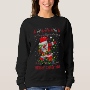 Ugly Christmas Dabbing Sweater  Santa Christmas Fa