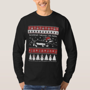 Ugly Christmas Dachshund Through The Snow T-Shirt