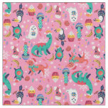 ugly christmas dinosaur avocado cupcake xmas fabric