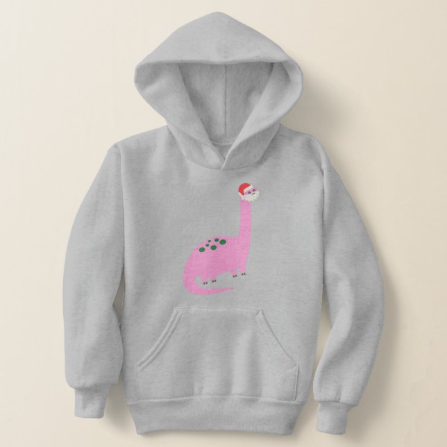 ugly christmas dinosaur brontosaurus hoodie (Laydown)