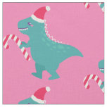 ugly christmas dinosaur trex snowflakes winter  fabric