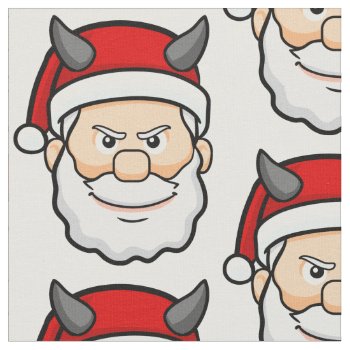 Ugly Christmas Evil Santa Fabric by funnychristmas at Zazzle