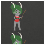 ugly christmas female krampus fabric