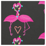 ugly christmas flamingo candy cane  fabric