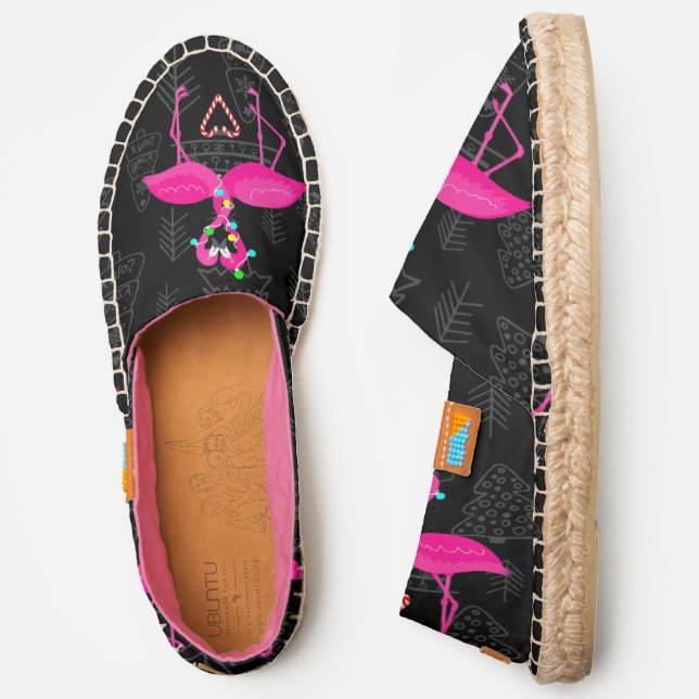 ugly christmas flamingo candy heart  espadrilles (Side)