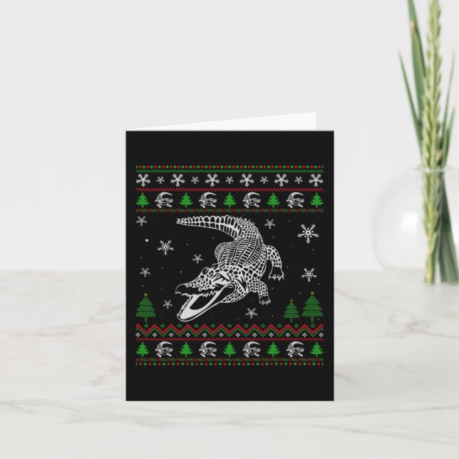 Ugly Christmas  for Alligator Lovers Fun Ugly  Card (Front)