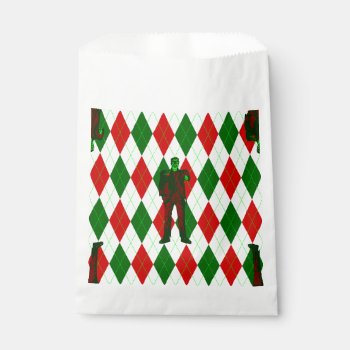 Ugly Christmas Frankenstein Argyle Plaid Favor Bag by funnychristmas at Zazzle