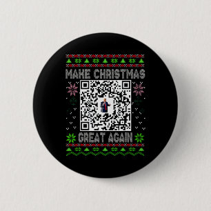 Ugly Christmas Funny Qr President Trump Dance Code Button