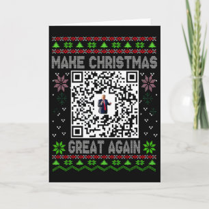 Ugly Christmas Funny Qr President Trump Dance Code Card