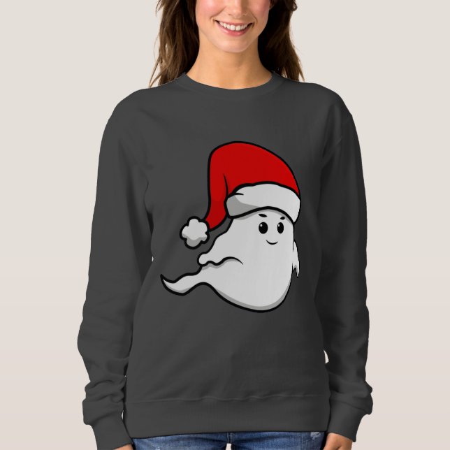ugly christmas ghost santa claus spooky creepy sweatshirt (Front)
