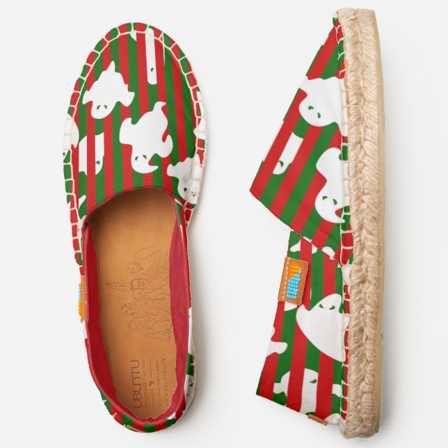 ugly christmas ghost spooky gothmas stripes espadrilles (Side)