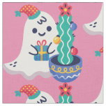 ugly christmas ghost xmas cactus fabric
