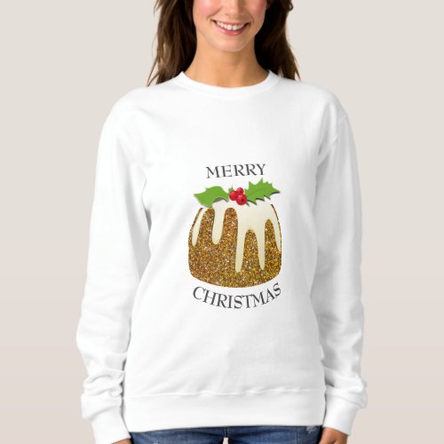 Ugly Christmas  GLITTER  Festive Pudding Sweatshirt