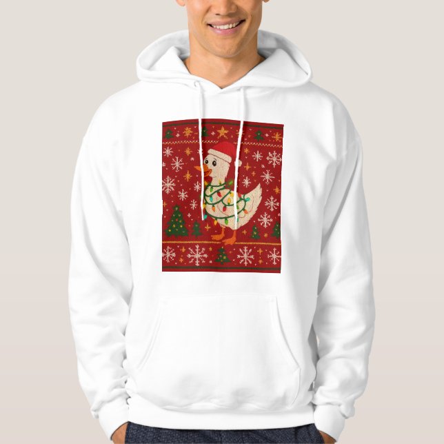 Ugly Christmas Goose Hoodie | Funny Holiday Sweate (Front)
