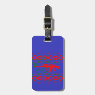 Ugly Christmas gun Luggage Tag