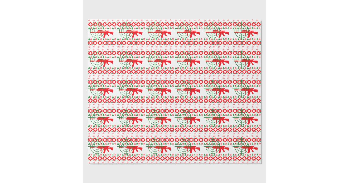 Ugly Christmas gun Wrapping Paper