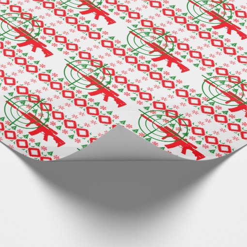 Ugly Christmas gun Wrapping Paper Zazzle