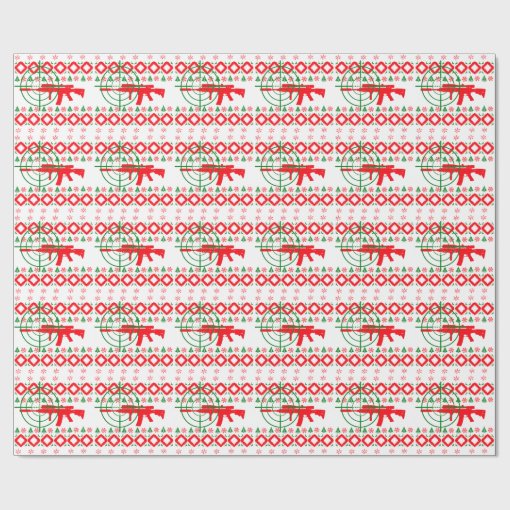 Ugly Christmas gun Wrapping Paper Zazzle