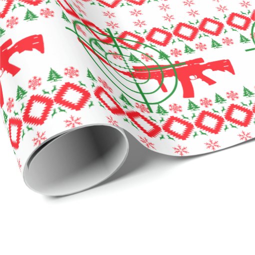 Ugly Christmas gun Wrapping Paper Zazzle