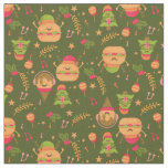 ugly christmas ice cream santa burger fabric